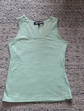 Arson Women's Mint Green Scoop Neck Tank Top